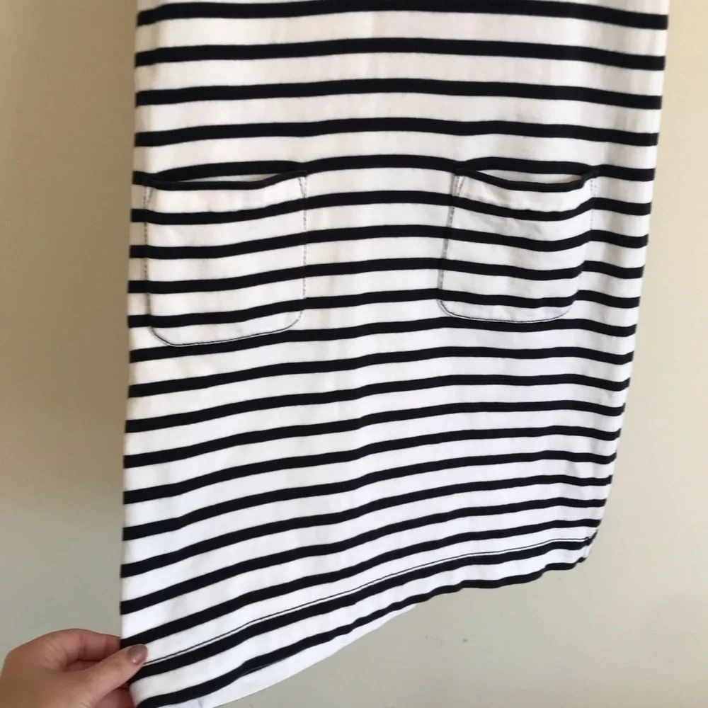 Kate Spade | Cotton Jersey Lace Up Stripe Dress - Picture 3 of 8